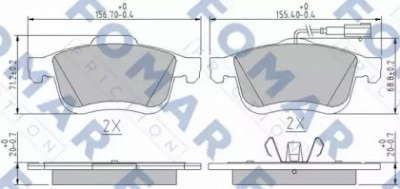 FOMAR FRICTION fo250481 -  Комплект тормозных колодок, дисковый тормоз